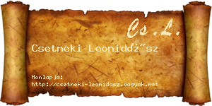 Csetneki Leonidász névjegykártya